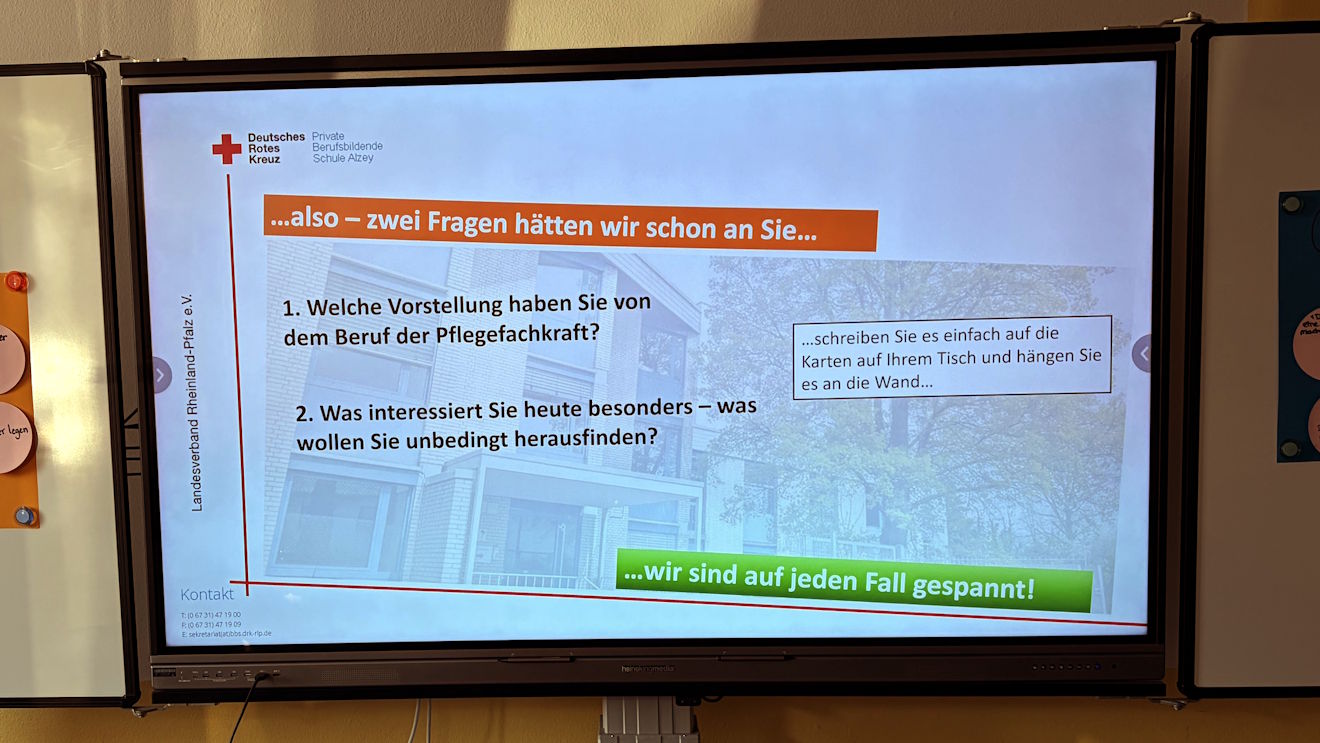 Bildschirm mit zwei Fragen